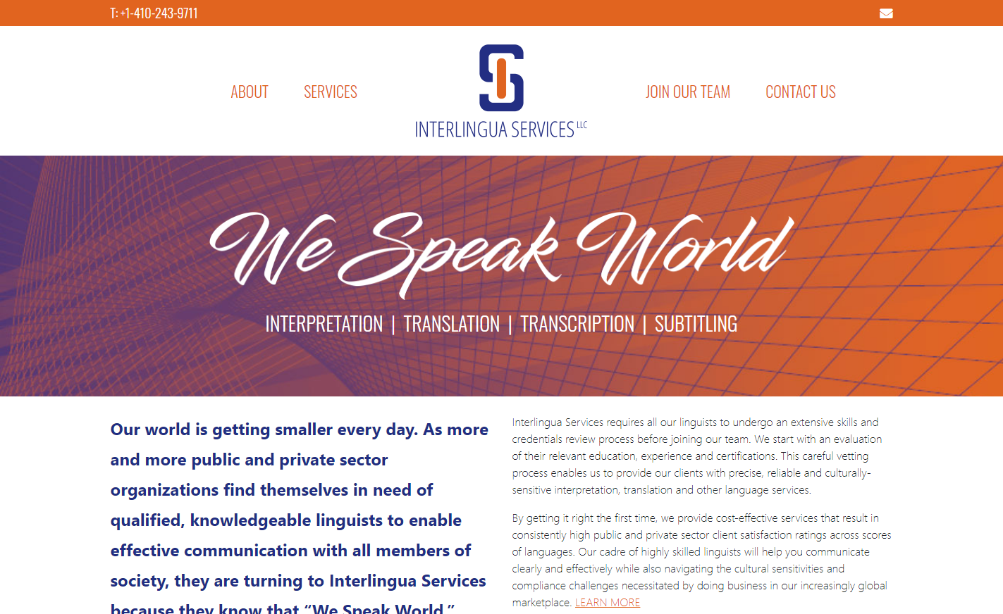 Interlingua Services WordPress Site